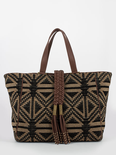 Maxi shopper kilim nero / fondente