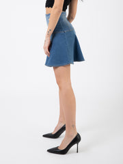 ELISABETTA FRANCHI - Minigonna jeans con bottoni