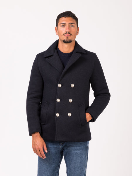 Cappotto peacoat lavorato blu