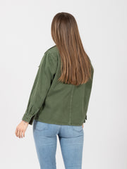 FRONT STREET - Giacca camicia painted Lola vintage green