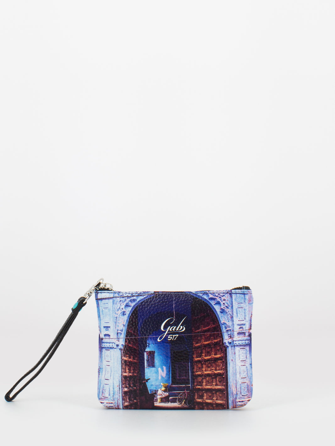 Amina pochette medium stampa 517 azzurro jodhpur