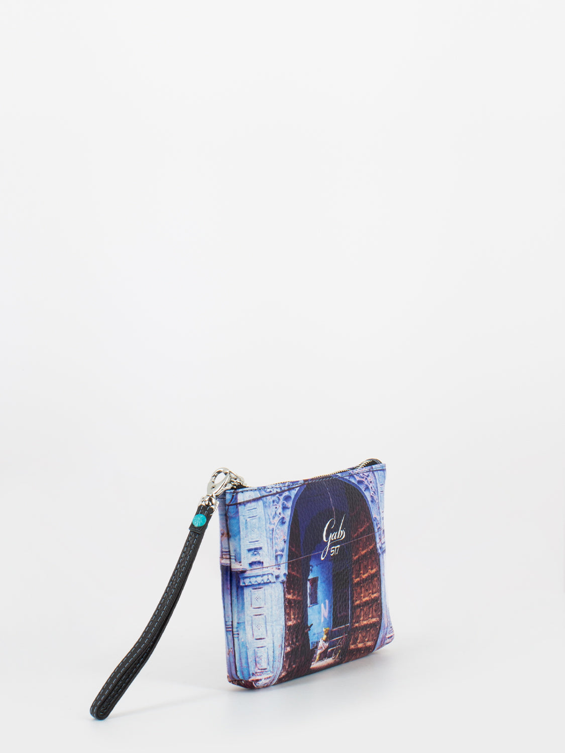 Amina pochette medium stampa 517 azzurro jodhpur