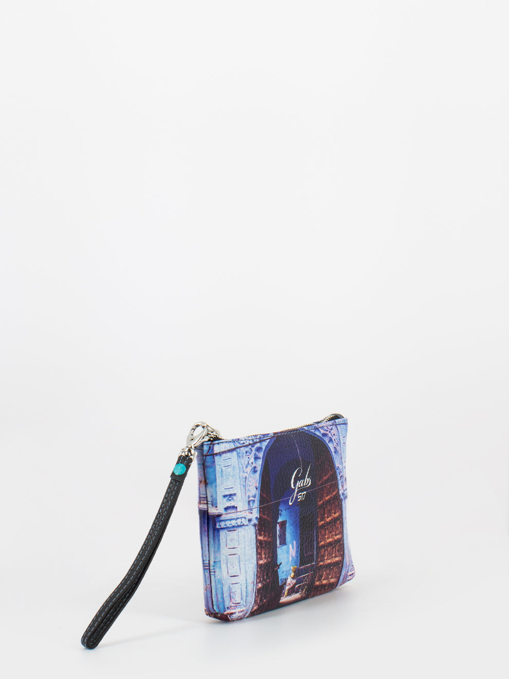 Amina pochette medium stampa 517 azzurro jodhpur