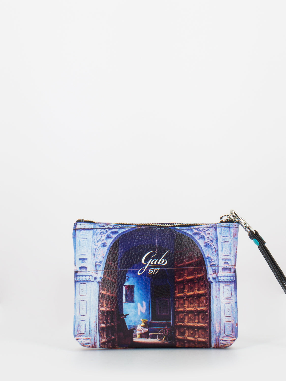 Amina pochette medium stampa 517 azzurro jodhpur