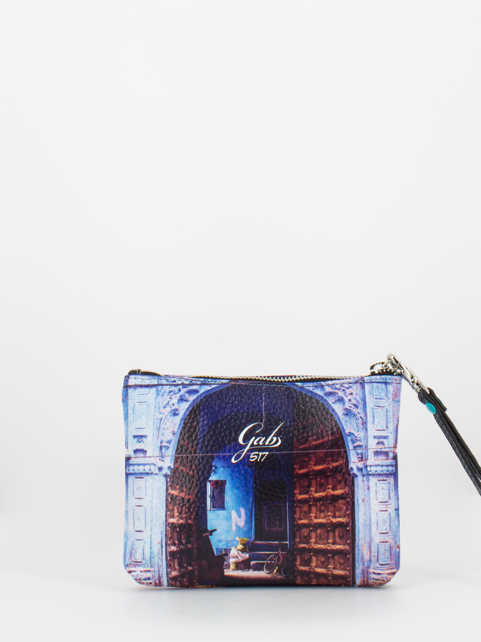 Amina pochette medium stampa 517 azzurro jodhpur