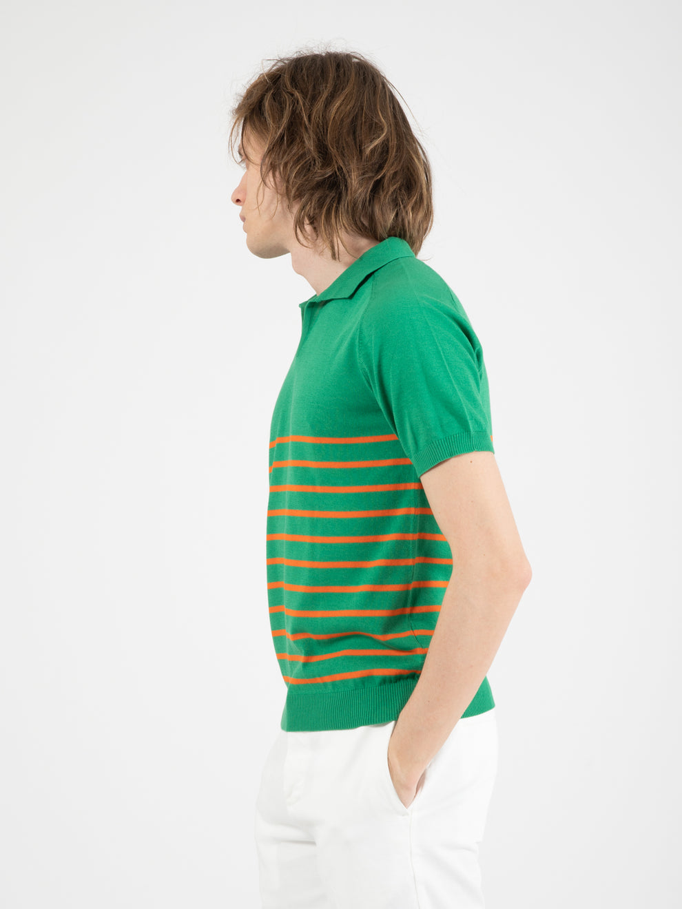 Polo Lindsay a righe verde