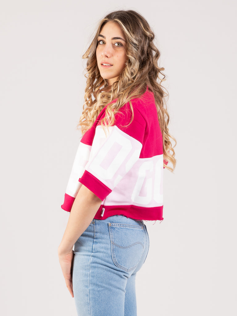 GCDS - Crop t-shirt logo band cherry