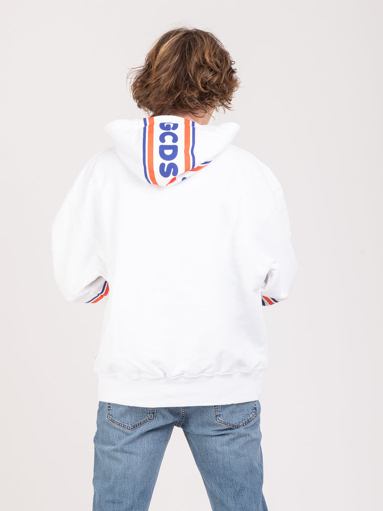 GCDS - Felpa hoodie Cute Logo bianca