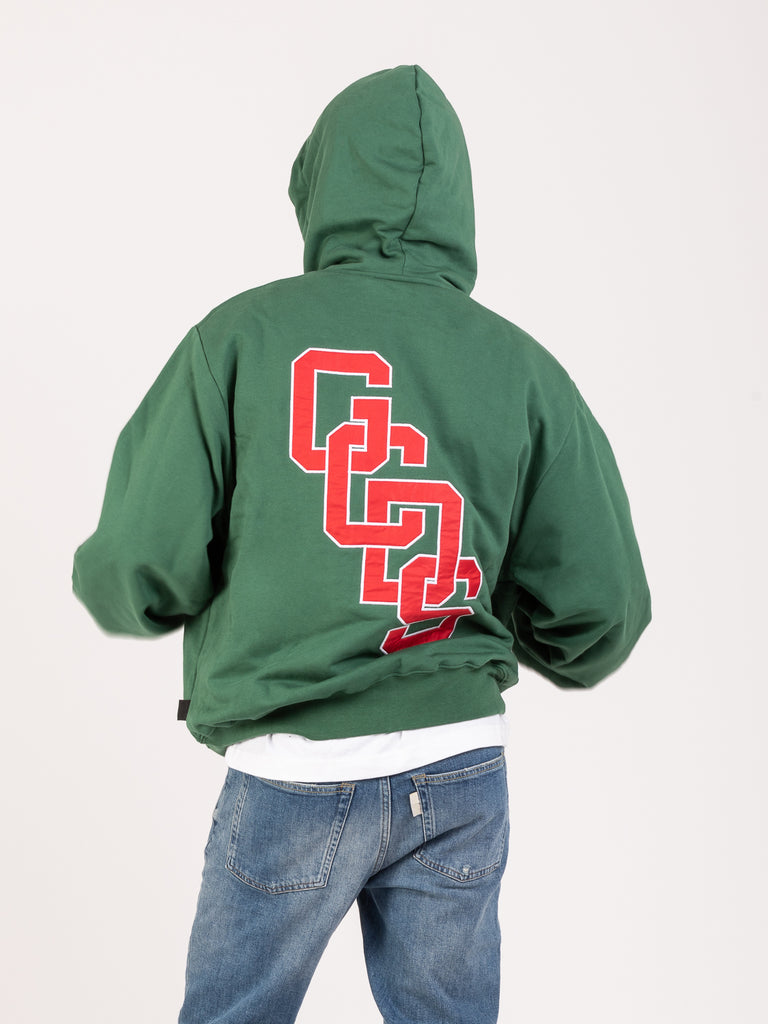 GCDS - Felpa verde con logo college