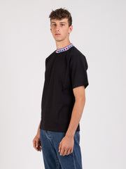 GCDS - T-shirt nera con banda girocollo