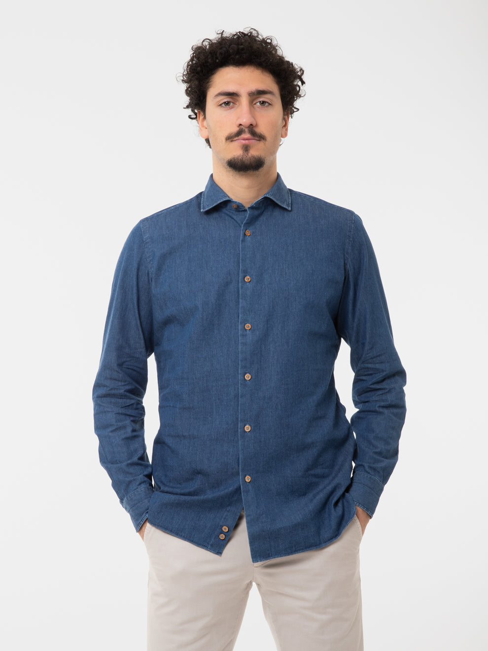 Camicia denim scuro