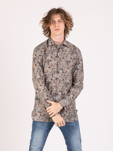 Camicia fango fantasia floreale