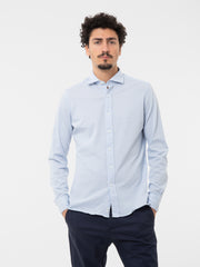 GIAMPAOLO - Camicia piquet azzurra