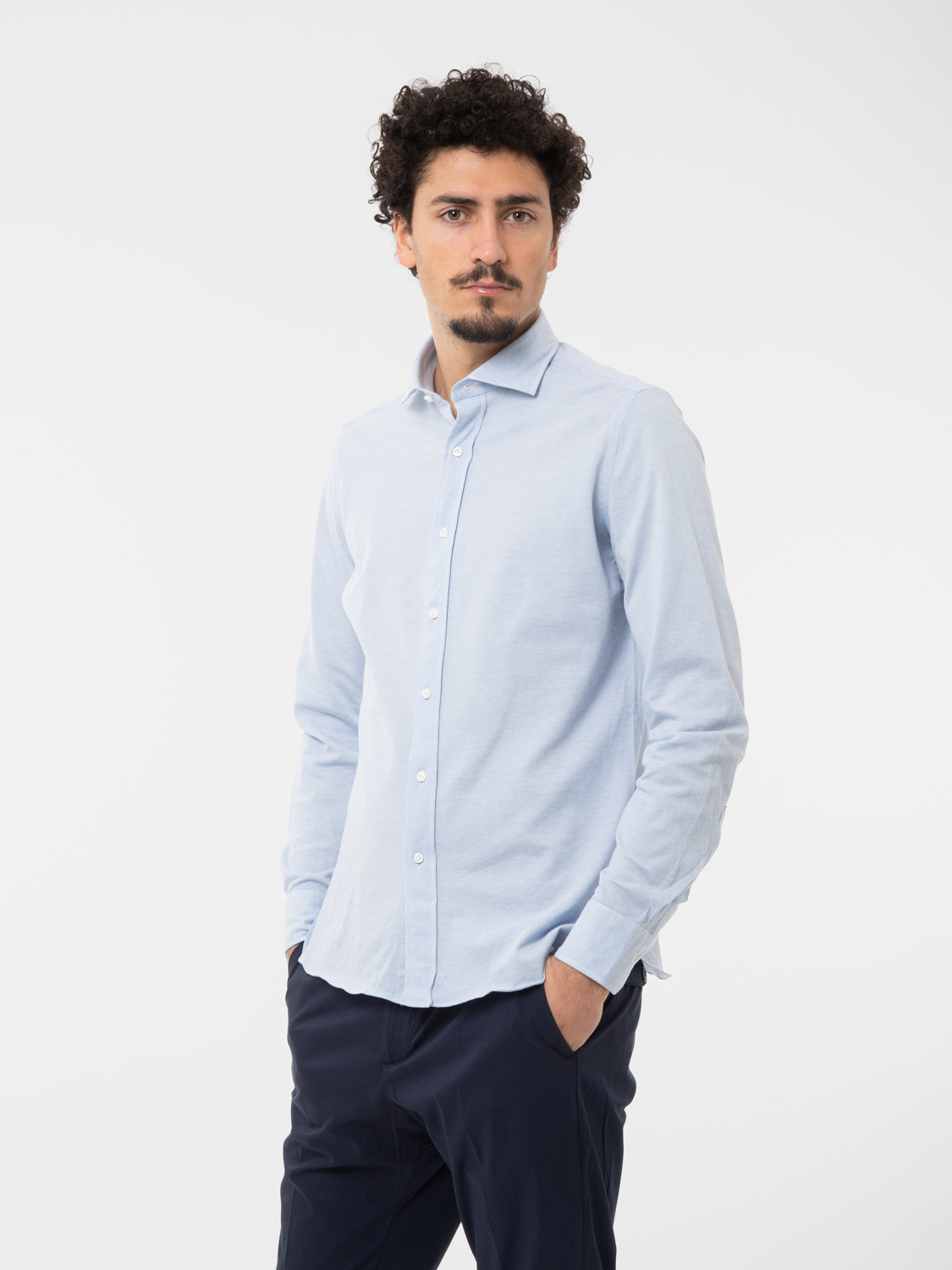 Camicia piquet azzurra