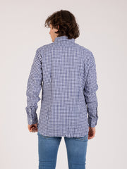 GIAMPAOLO - Camicia quadretti bianco / blu