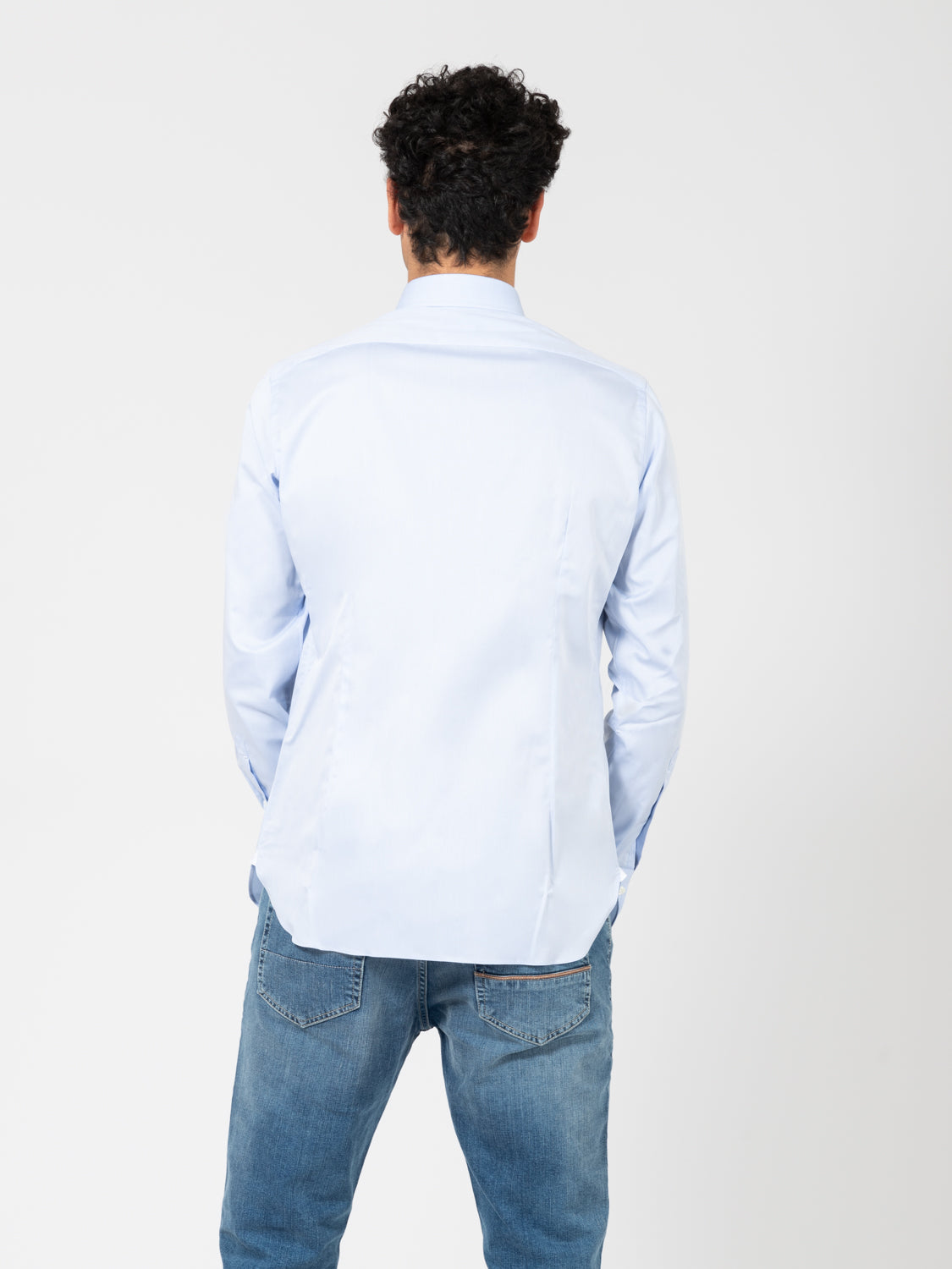 Camicia travel azzurra in cotone
