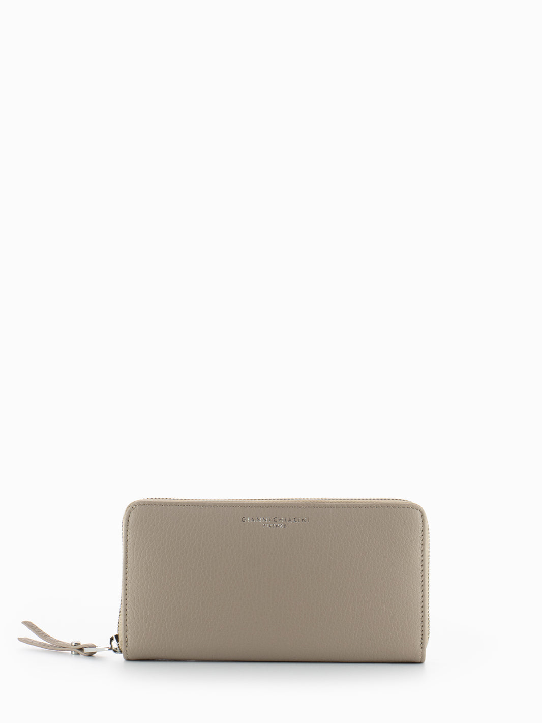 Grain zip around satin wallet