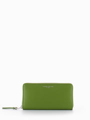 GIANNI CHIARINI - Portafoglio Grain zip around wasabi green