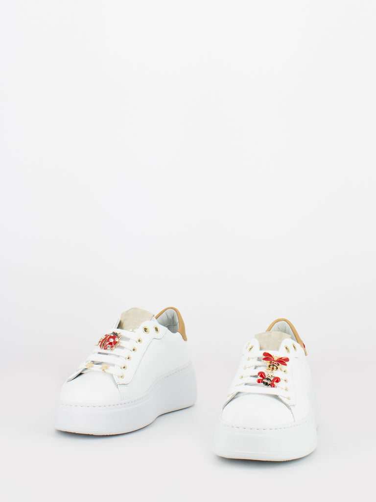 GIO+ - Sneakers Patti bianche con coccinella e api