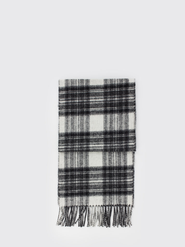 GLEN PRINCE - Sciarpa in lana tartan bianco / nero
