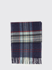 GLEN PRINCE - Sciarpa in lana tartan blu chiaro / rosso