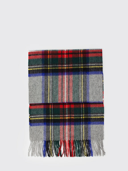 Sciarpa lana tartan grigio / multicolor