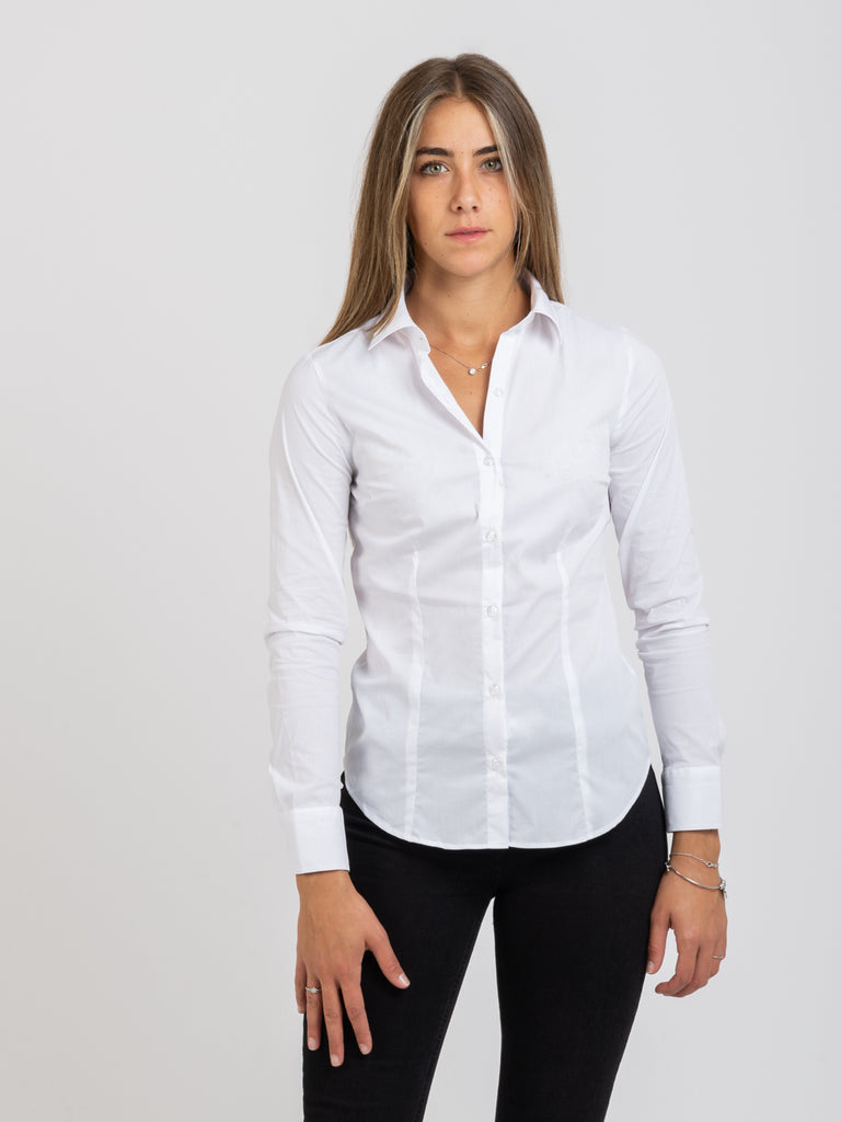 GMF - Camicia bianca in cotone grosso
