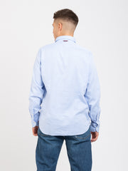 GMF - Camicia con trama microspinata azzurra