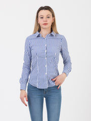 GMF - Camicia Mary slim righe bianco / blu