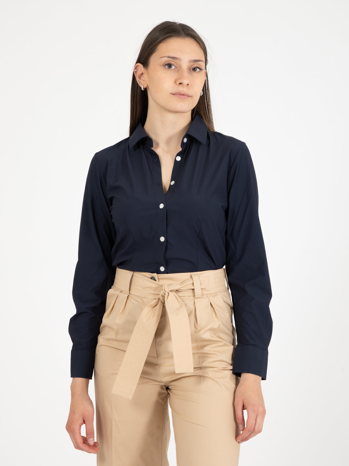 Camicia Marylin sfiancata blu
