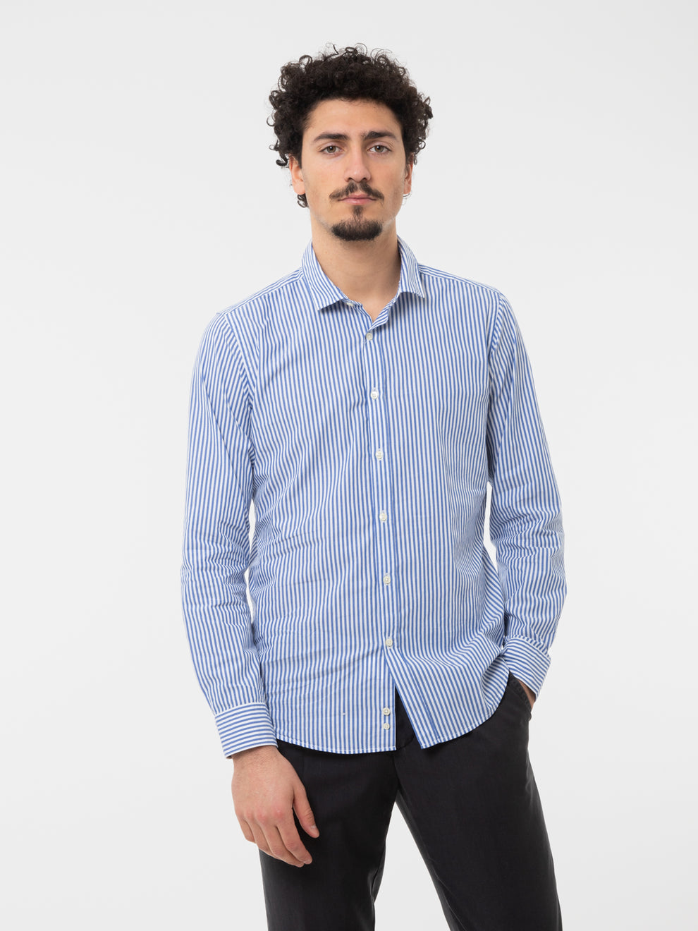 Blue/white striped shirt