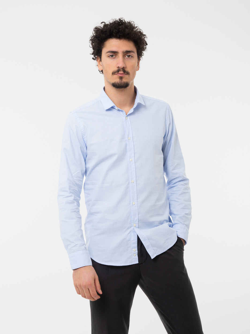 Light blue French collar shirt