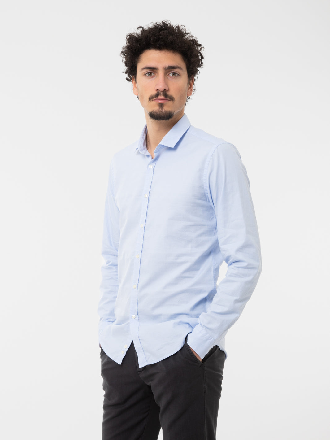 Light blue French collar shirt