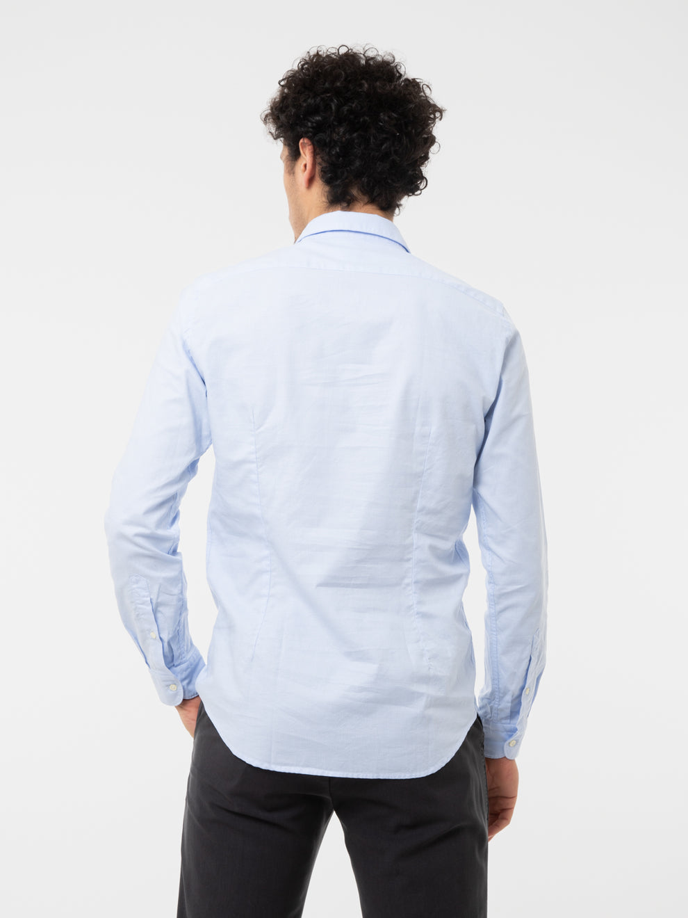 Camicia con collo alla francese azzurro chiaro