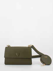 GUESS - Mini tracolla Alexie olive con portamonete