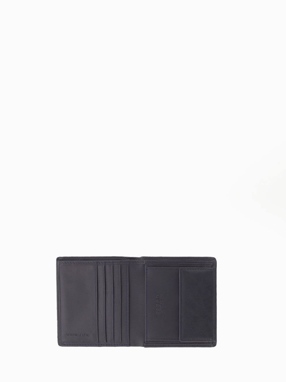 Blue Leather Compact W/C Bifold Wallet