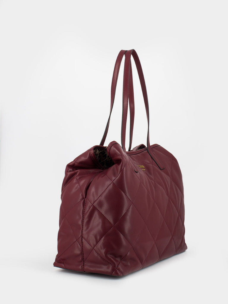 GUESS - Shopper Vikky large matelassé merlot