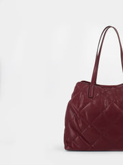 GUESS - Shopper Vikky large matelassé merlot