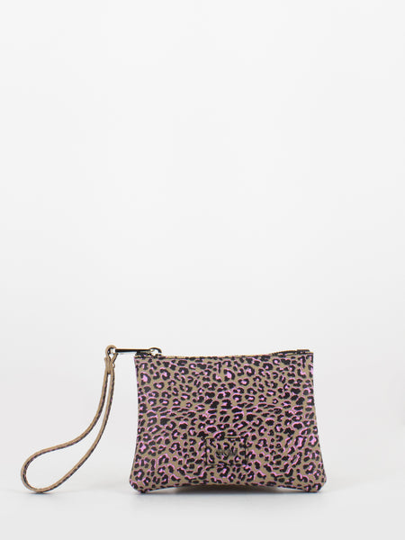 Pochette mini in pvc leopardata