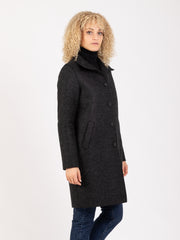 HARRIS WHARF LONDON - Cappotto egg shaped pressed wool antracite