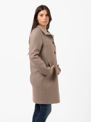 HARRIS WHARF LONDON - Cappotto egg shaped pressed wool taupe