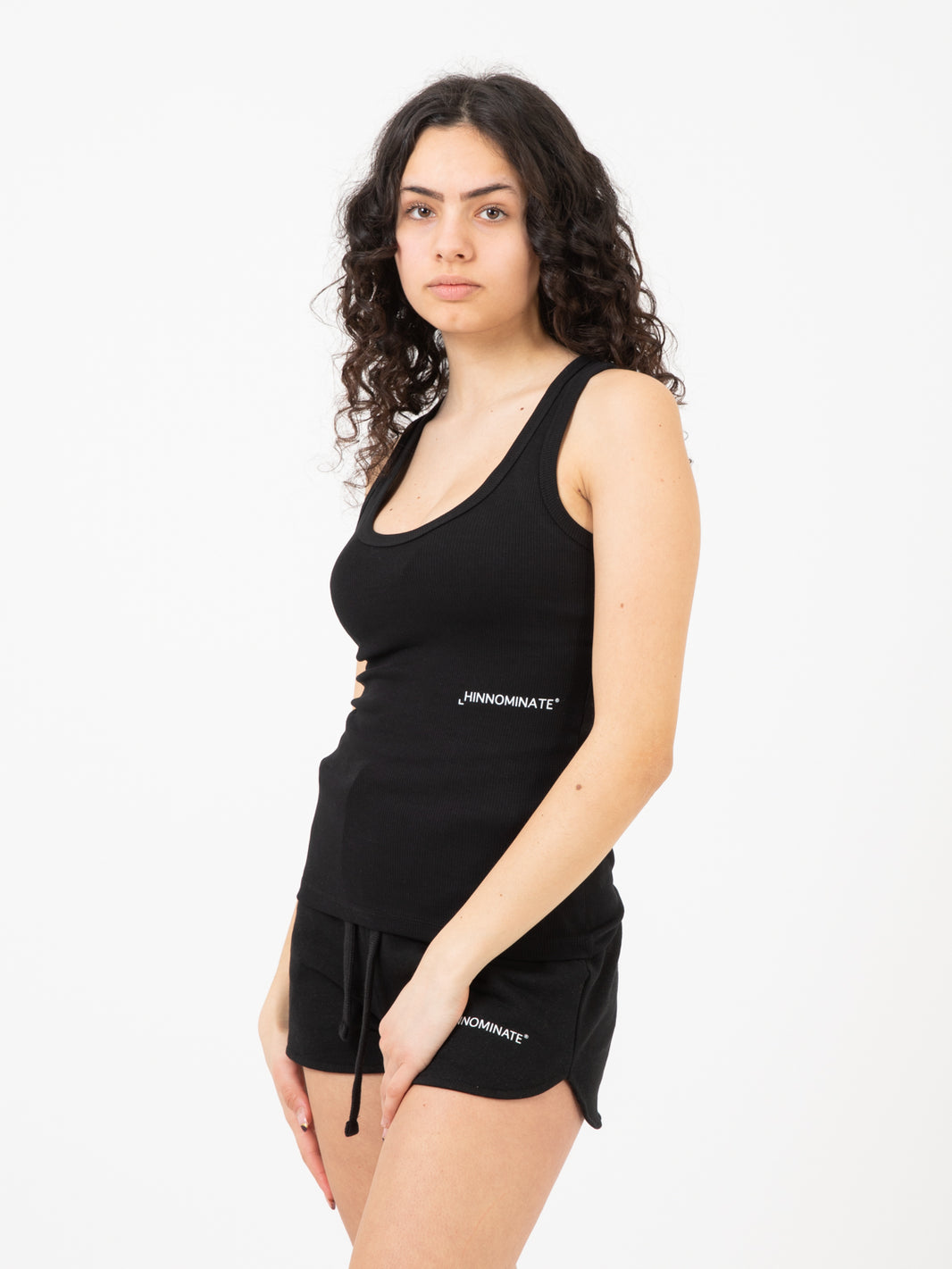 Black ribbed tank top
