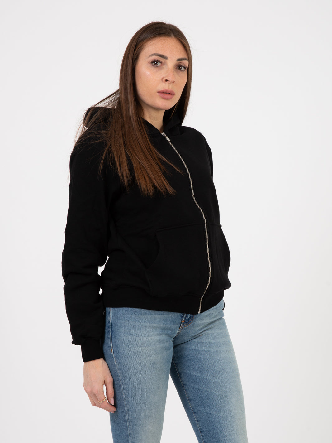 Black zip-up sweatshirt