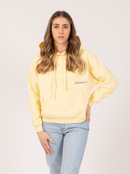 Felpa hoodie giallo paglia