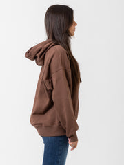 HINNOMINATE - Felpa over hoodie marrone cioccolato