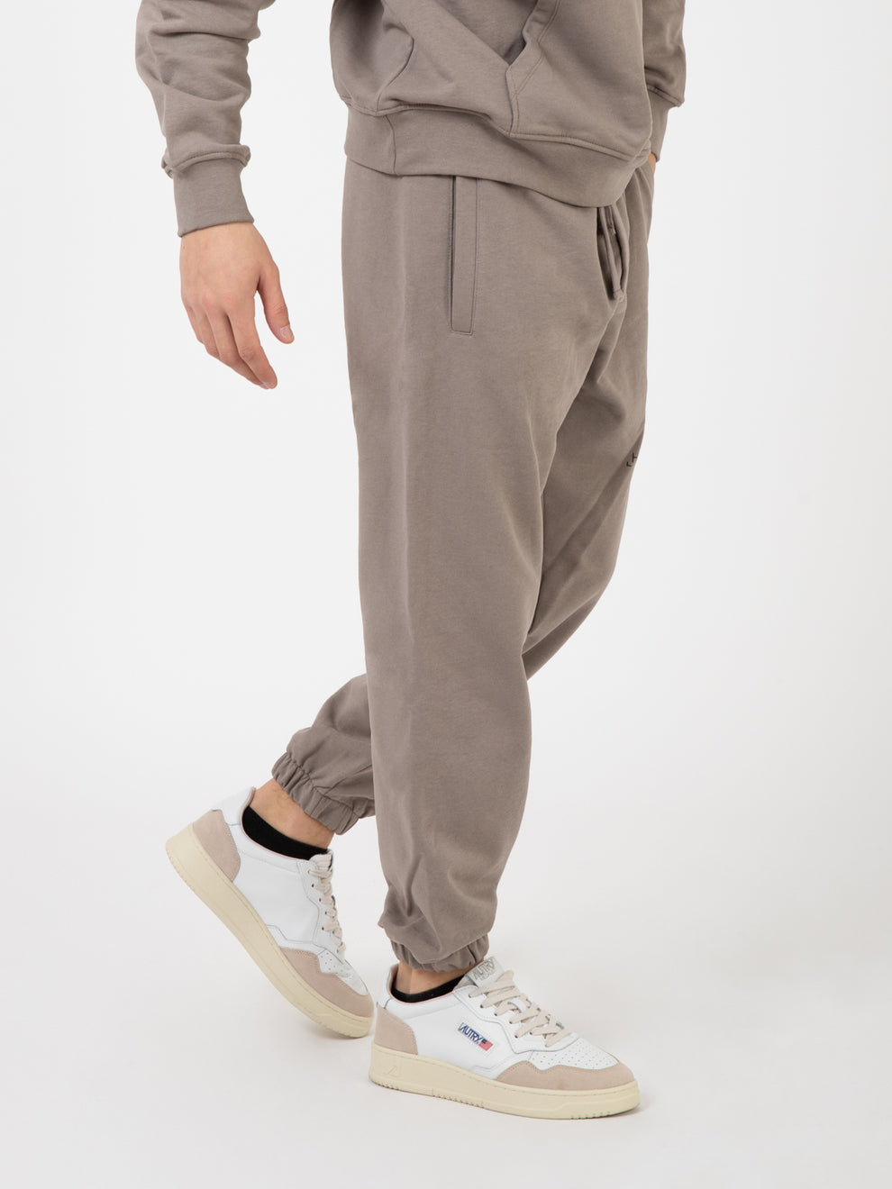 Mud Grey Printed Fleece Joggers