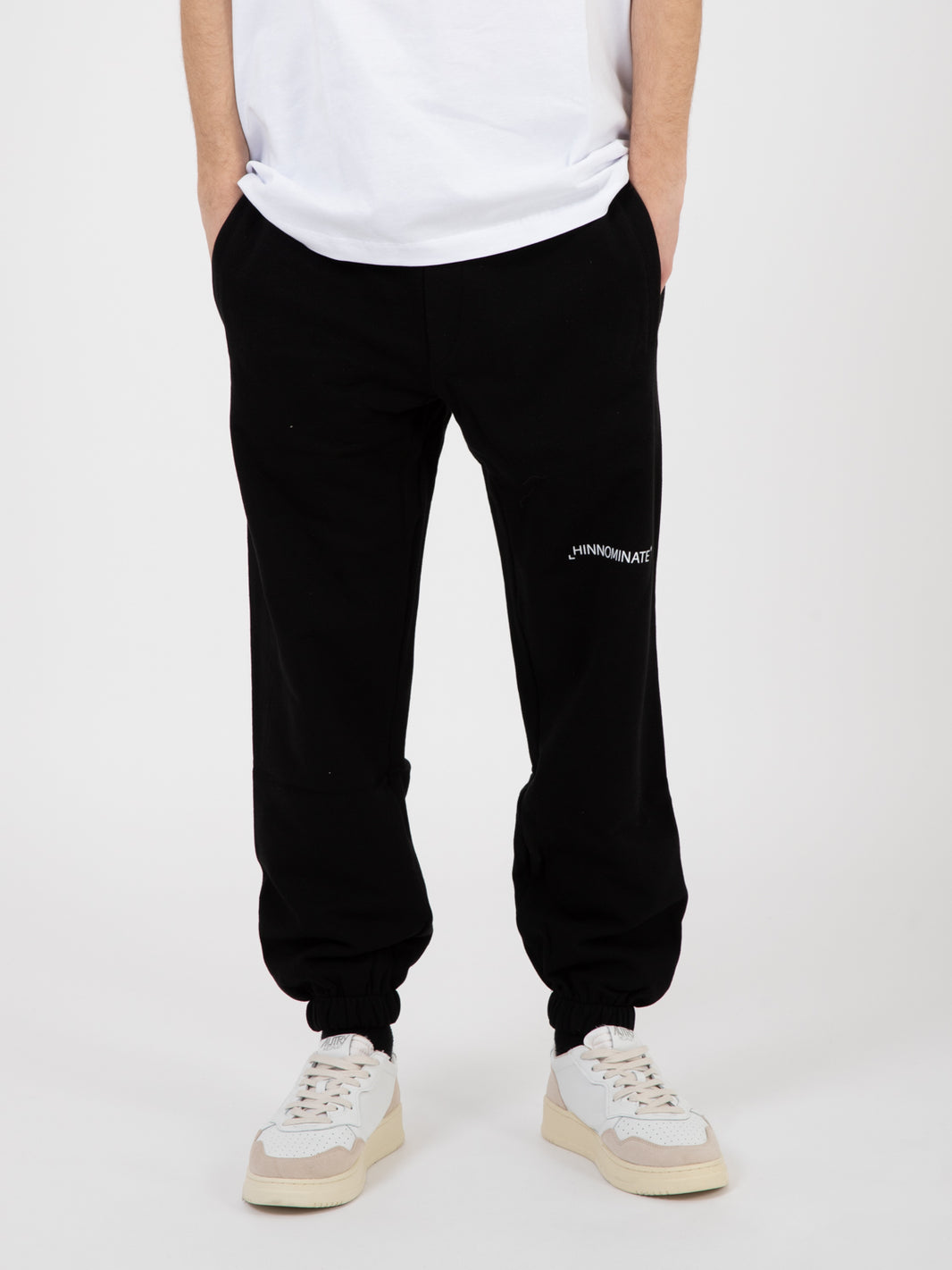 Jogger in felpa con stampa nero