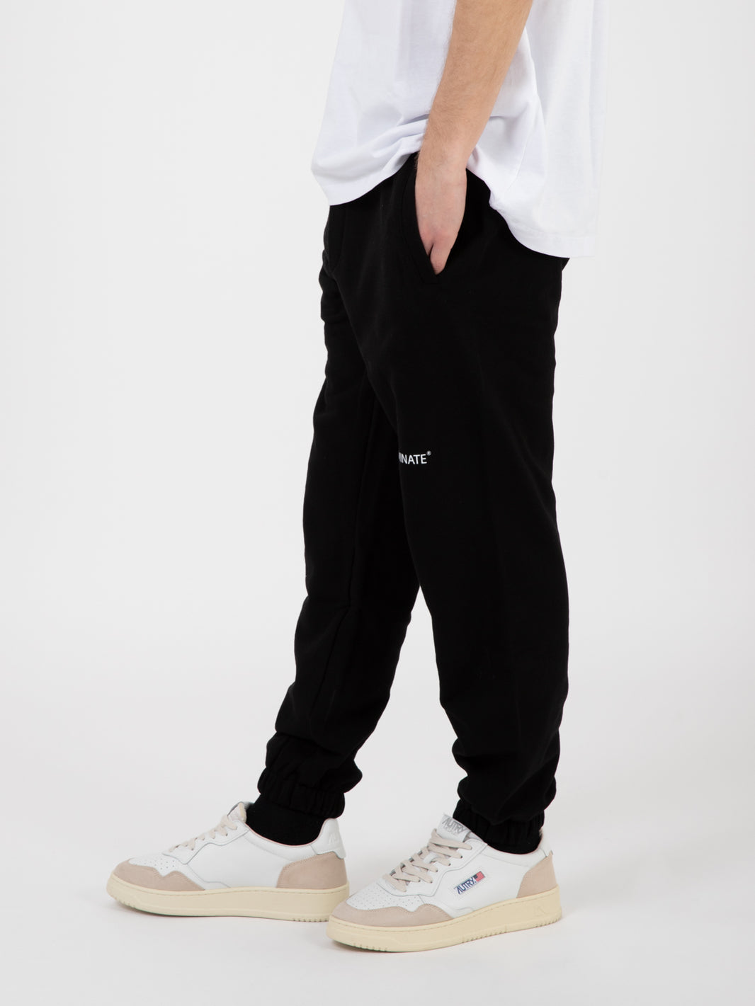Jogger in felpa con stampa nero