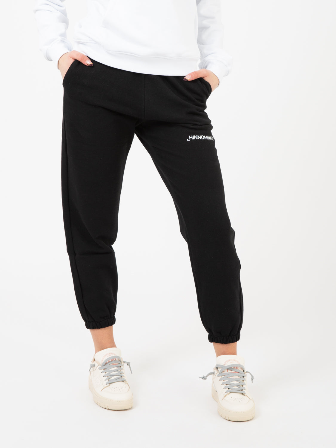 Joggers in felpa con stampa nero