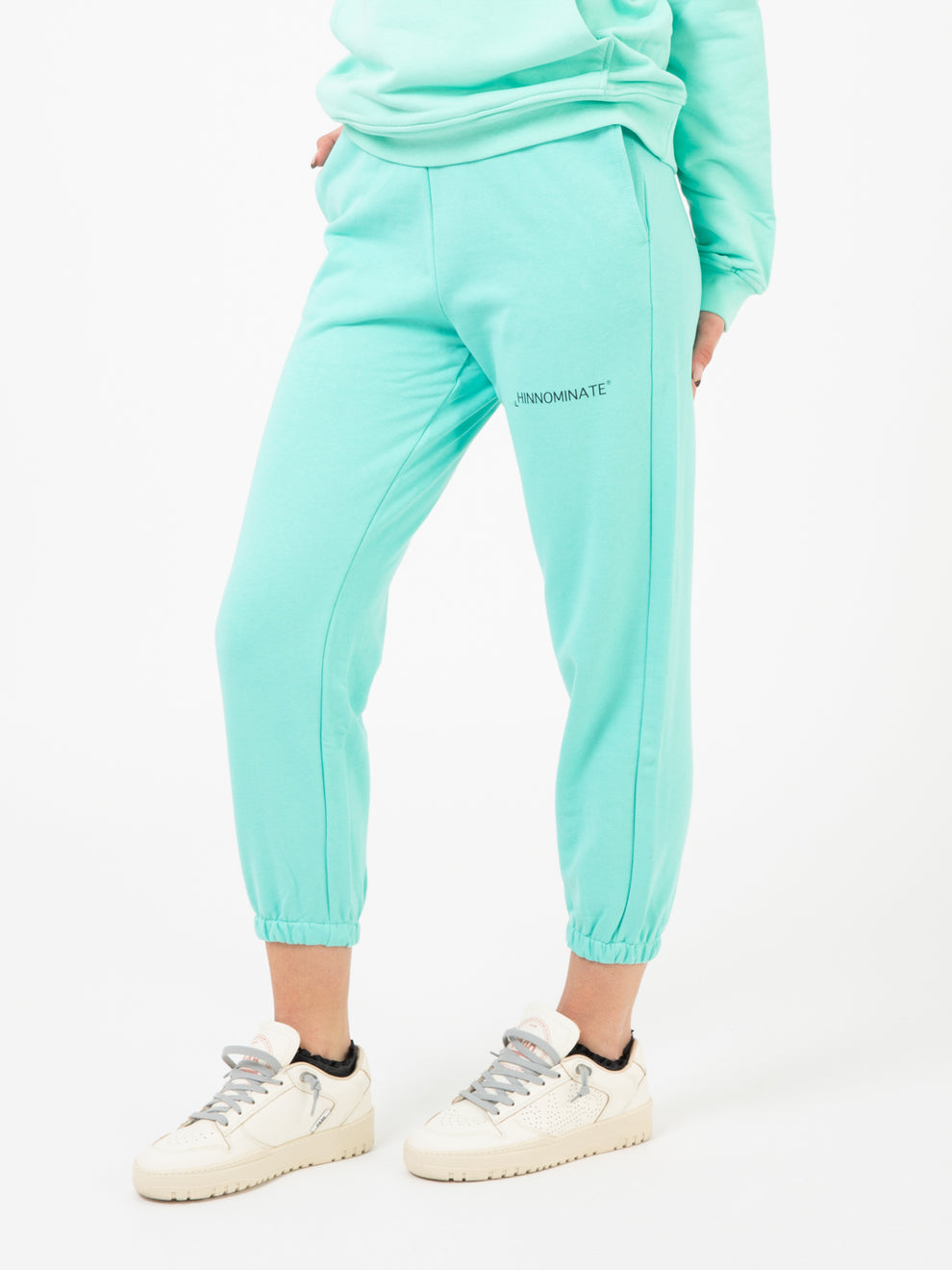 Joggers in felpa con stampa verde menta